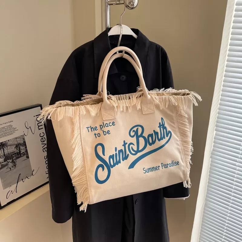 High Capacity Women's 2024 Hot Selg Canvas Solid Color Fi Shoulder Bag Letter Tassel Splice High Quality Handbag L6io#