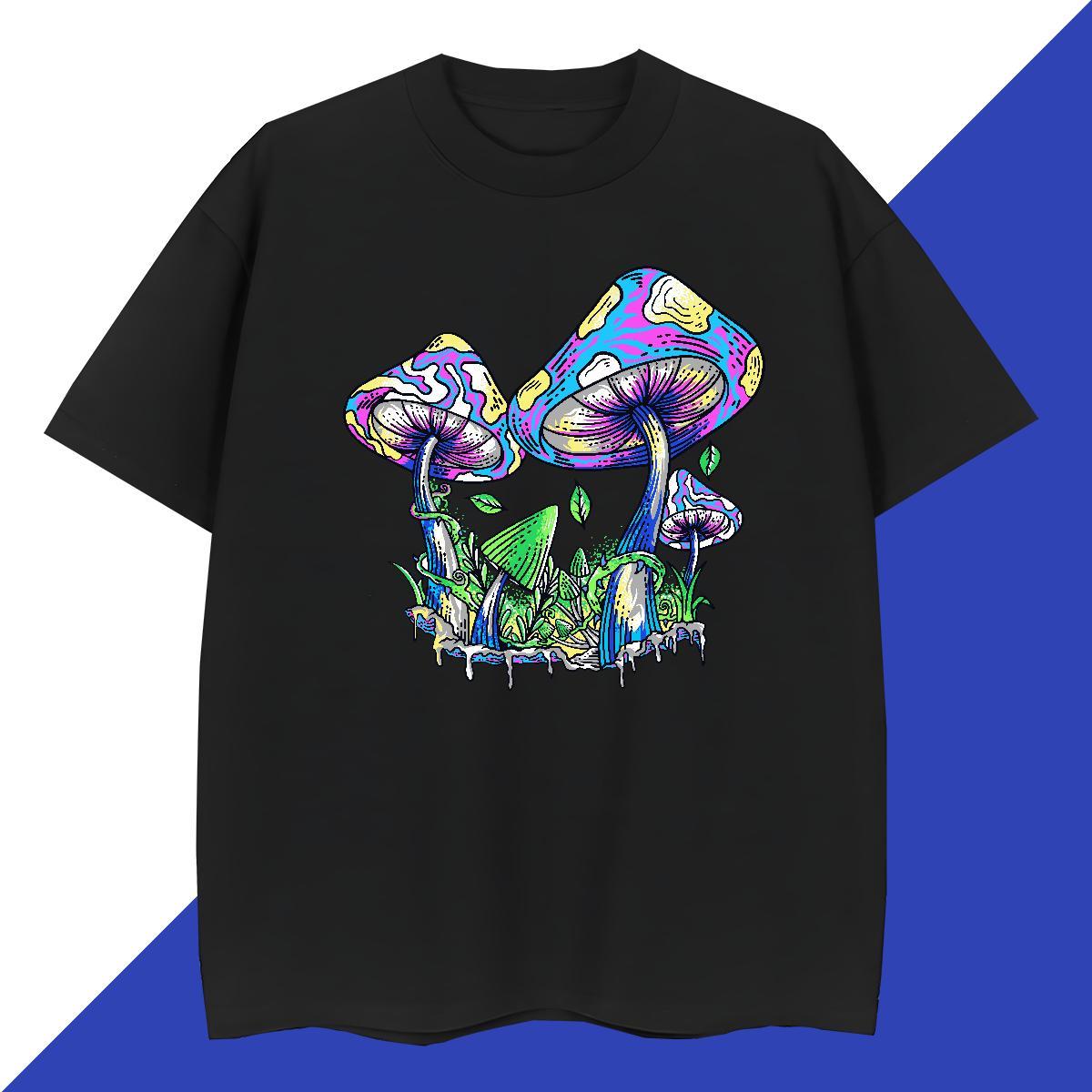 TOP Quality Men Tops Tees 230g Cotton Spring Summer mushroom Custom Cartoon Crew Neck Factory Direct Man T Shirts Top Tees