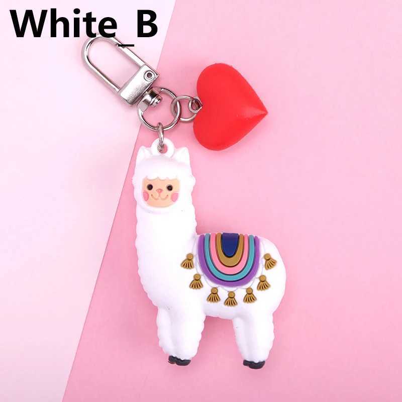 Cute Alpaca Keychain Qualitied Original Cartoon Lamb Keyrings Simulation Animals Pendant for Girls Jewelry Birthday GiftL240729