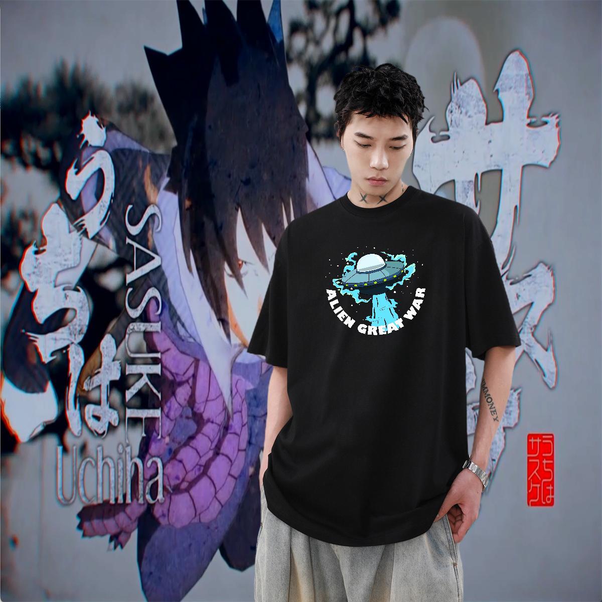 High Quality Tshirts 230g Pure Cotton High Street Hip Hop ET Customized Breathable Soft Fashion Casual T-Shirts for Men Clothes