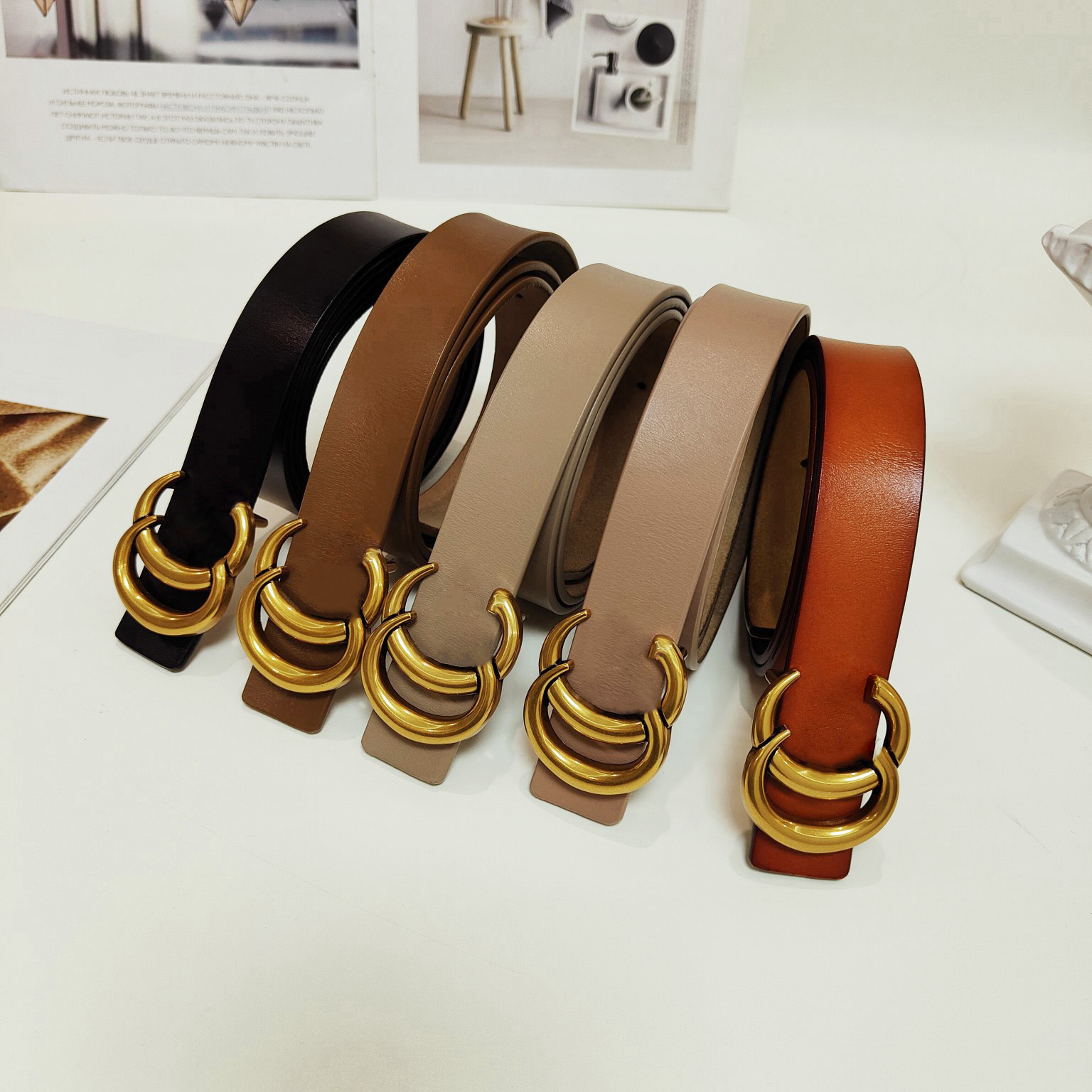 Luxury designer belt Vintage Pin needle Buckle designers Beltss Classic solid color Gold letter belts for women 8 color Width 3.0 cm size 95-115 Casual cool