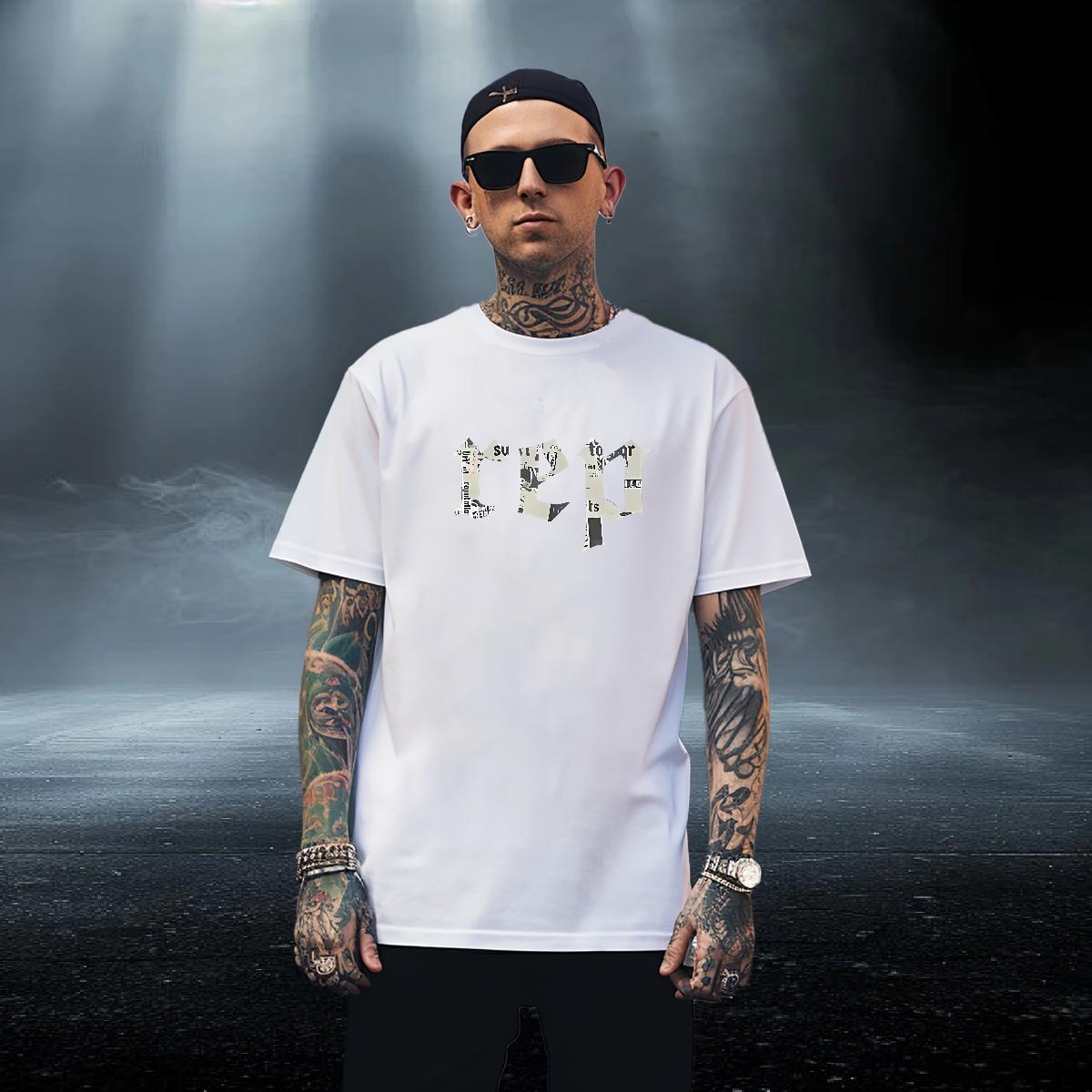 Soft Tshirts 100% Cotton 230g Hip Hop Street letter Custom Printing Breathable Crew Neck Fashion New T-Shirts for Men Tees
