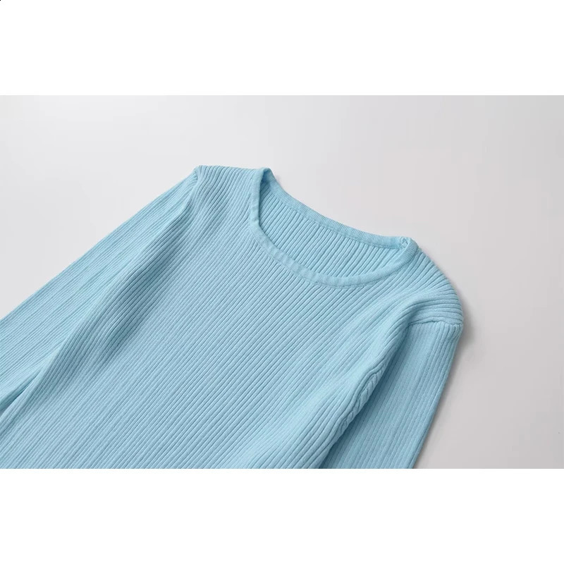 YENKYE Fashion Gradient Knit Dress For Autumn Winter Women O Neck Flare Sleeve Elegant Long Maxi Dresses 240729