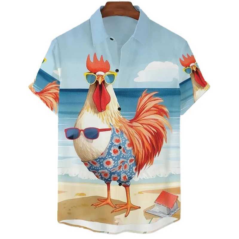Interesting chick shaped shirt childrens clothing cute cartoon beach short sleeved fashion 3D printed girls and boys with blonde hairW240729