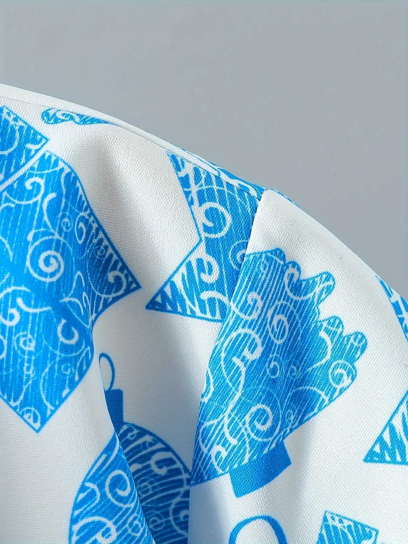 Boys Creative Christmas Tree Pattern Shirt Casual Short Sleeve Button Loose Comfortable Summer Holiday Shirt Boys Fashion T-shirtW240729
