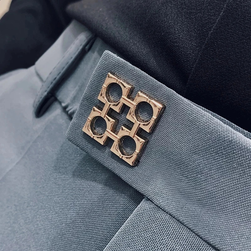 Spring Men Pants Korean Slim Fit Men Casual Ankle Length Pants Streetwear Men High Quality Black Gray Khaki Dress Suit Pant 240729