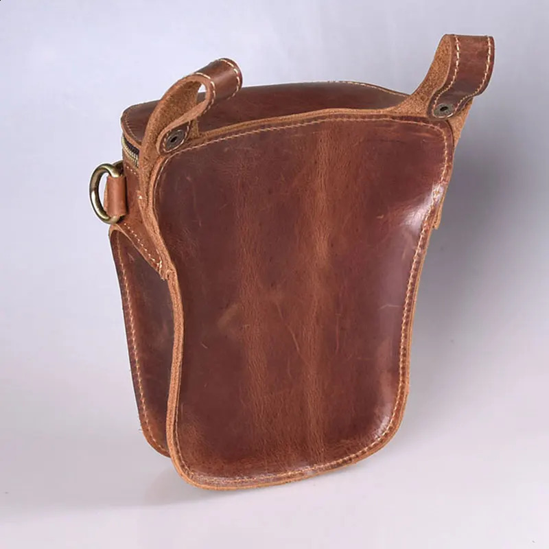 Motorcycle Bag For Men Genuine Leather Hip Belt Bag Mens Crazy Horse Waist Pack Male Hip Fanny Packs Bag Mens Phone Pouch 250103