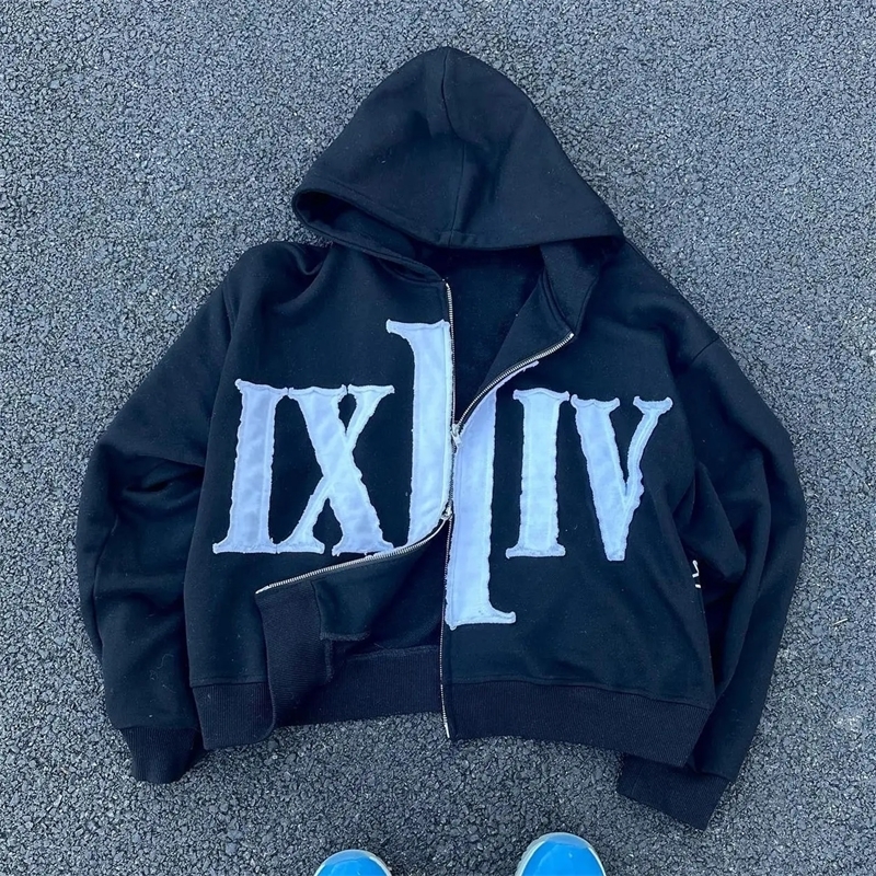 Y2K American retro fashion pattern oversize casual hoodie mens and womens Gothic hip-hop casual sweatshirt street wear 240729