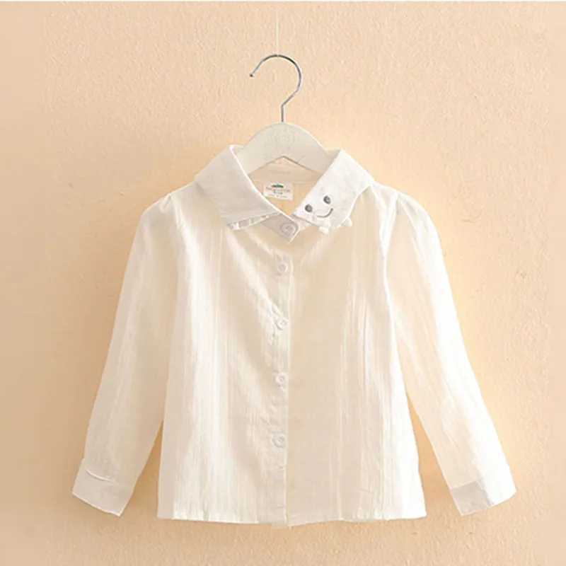 New Spring/Autumn 2024 2 3 4 5 6 7 8 10 Year Cotton Long sleeved Cartoon Embroidered ShirtW240729