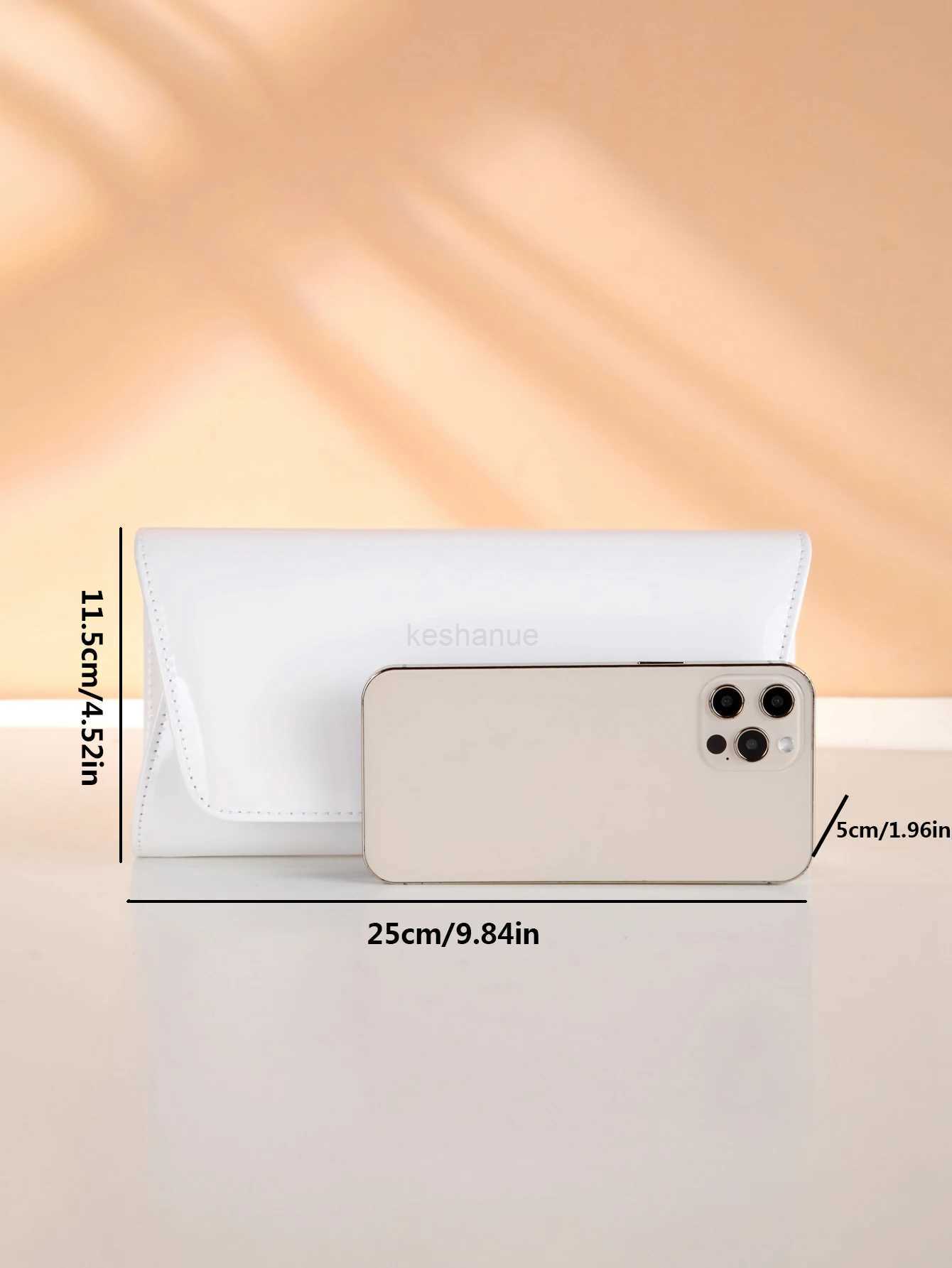 Stylish Metal Spliced Evening Bag Womens Clutch Patent Leather Envelope Wallet Suitable for Wedding Party Gift TravelXJ240729