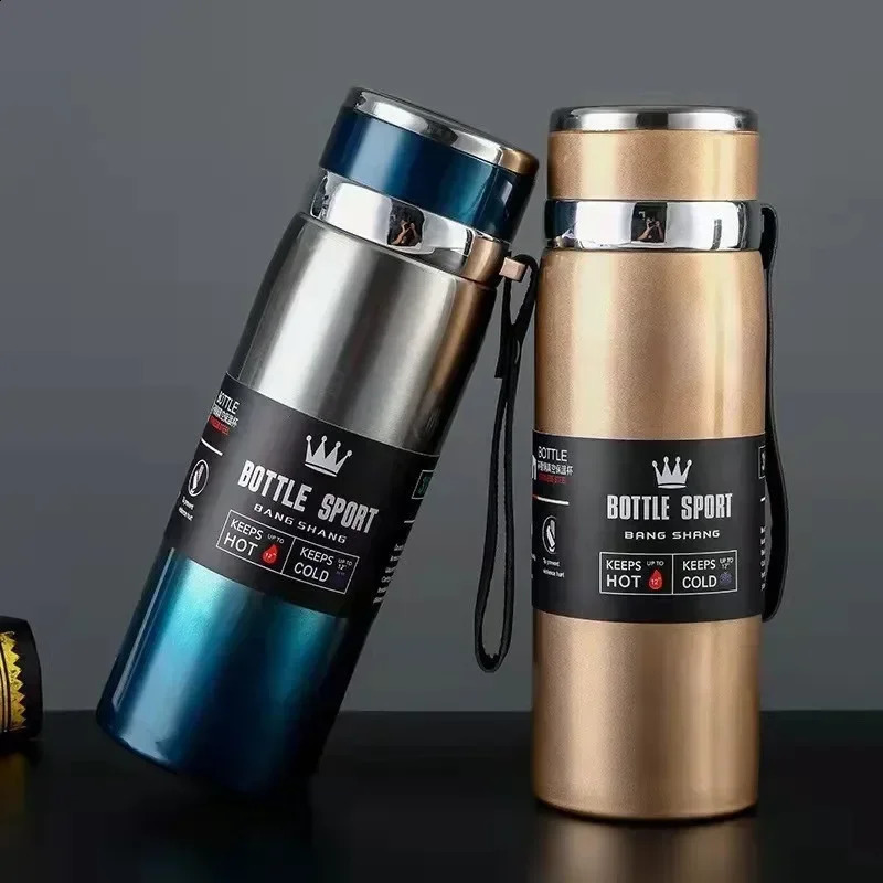 1L Thermal Water Bottle Keep Cold and Thermos for Tea Coffee Vacuum Flasks Stainless Steel 240729