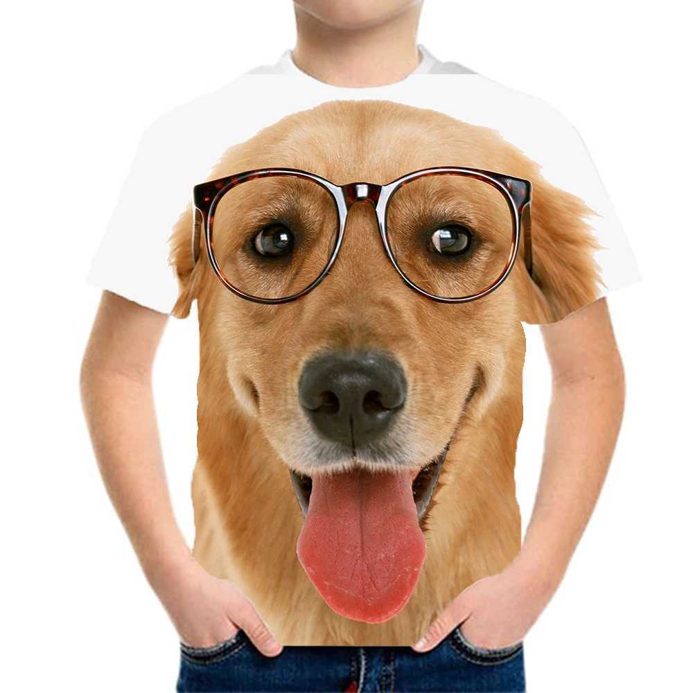 T-shirts Boy Clothes 8 to 10 Years Male 3D Tiger Printed Tshirt Short Sleeve Summer Childrens Clothing Fashion Childrens T-Shirt GirlL24729
