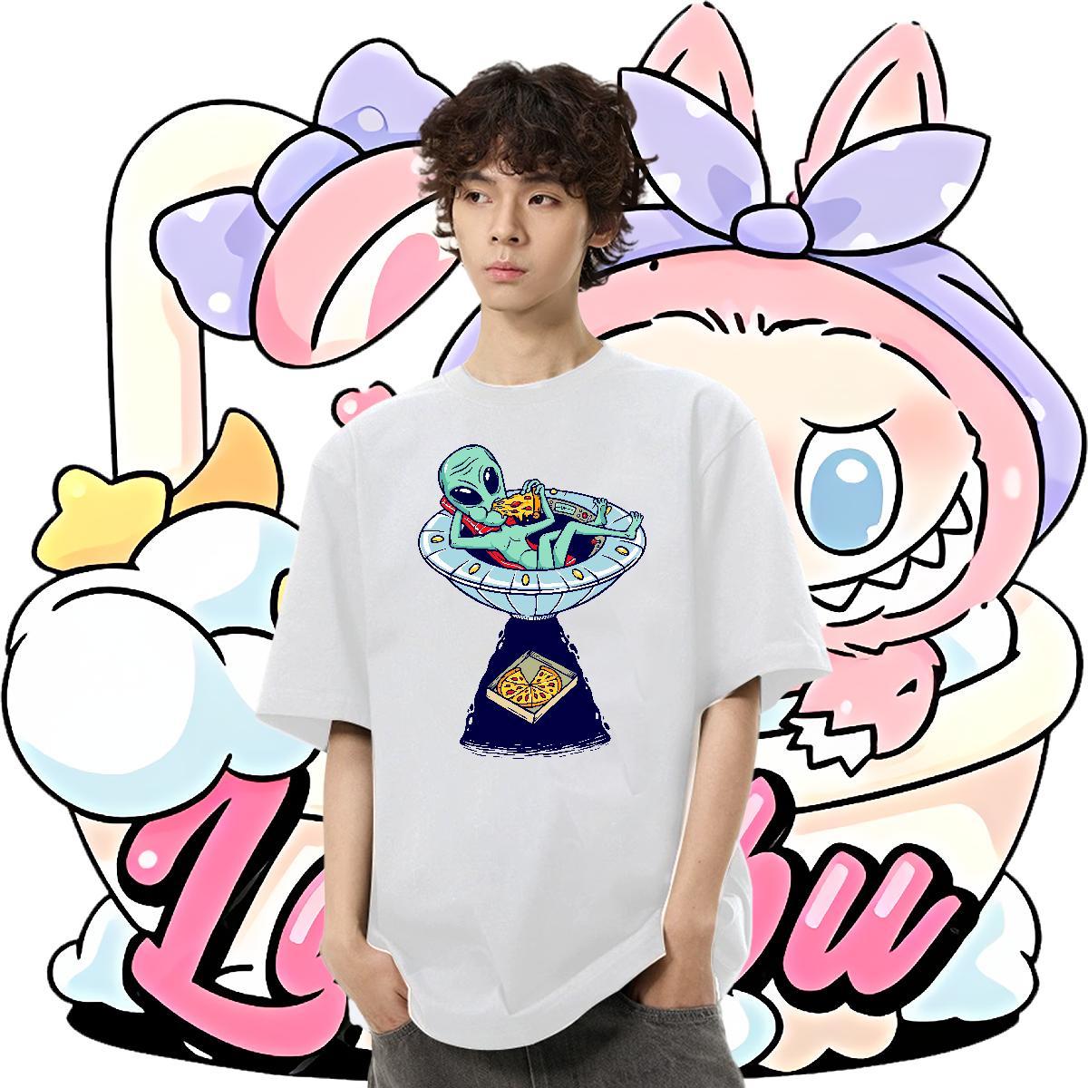 Comfortable Tshirts 230g 100% Cotton Hip Hop ET Plus Size Cartoon Short Sleeve O-Neck Classic T-Shirts Clothings