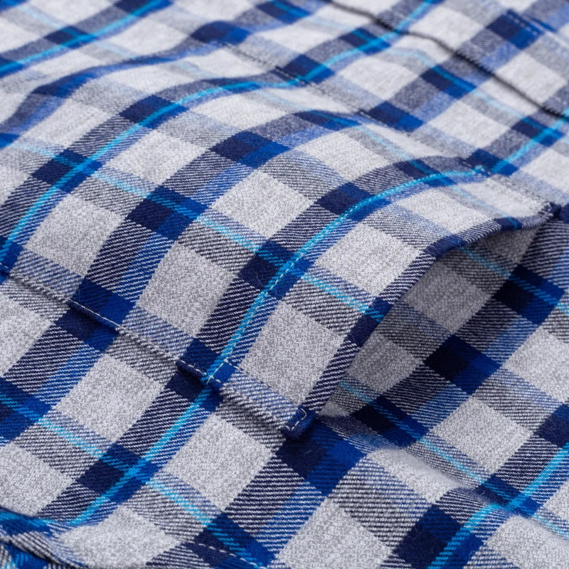 Mens Casual Button Down Brushed Cotton Shirt Long Sleeve Standard-fit Comfortable Thick Gingham Plaid Flannel Shirts 240729