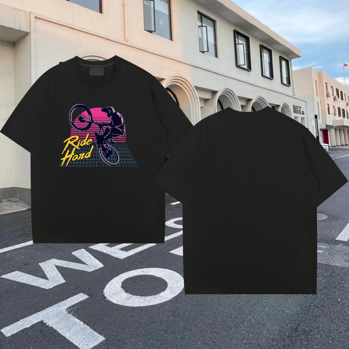High Quality Men Clothes T-Shirt 230g Cotton Sport Motorcycle Custom Cartoon Round Neck Short Sleeve DIY Customized T-Shirts for Men Tops