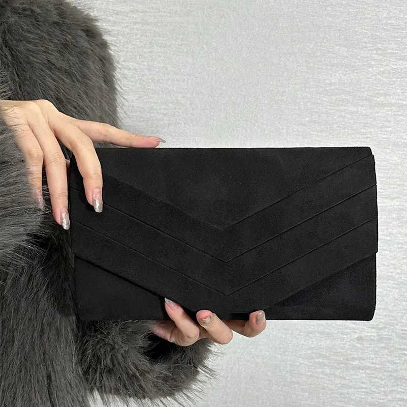 2024 Women Envelope Dinner Bag Single Shoulder Bag Crossbody Bag Velvet Handheld Bag Long Wallet Clutches for Party Wedding XJ240729