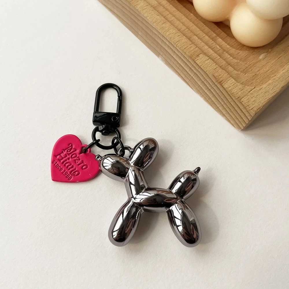 Cute Acrylic Cartoon Balloon Dog Keychains for Women Y2k Bag Pendant Couple Car Key Chains Jewelry Gift Decoration AccessoriesL240729