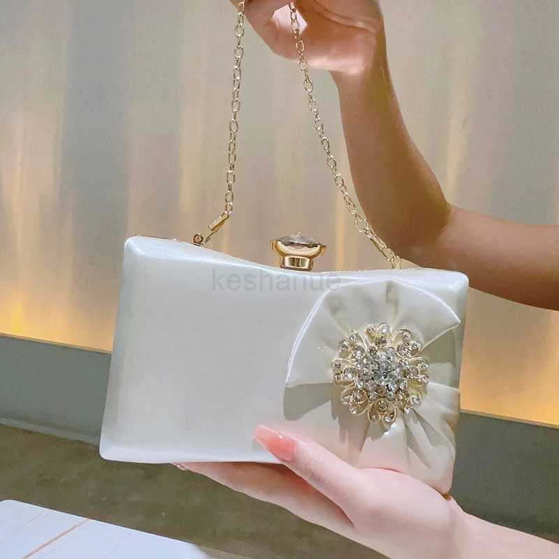 Elegant Rhinestone Decor Evening Bag Classic Formal Dinner Handbag Womens Stylish Clutch Purse For Party Wedding PromXJ240729