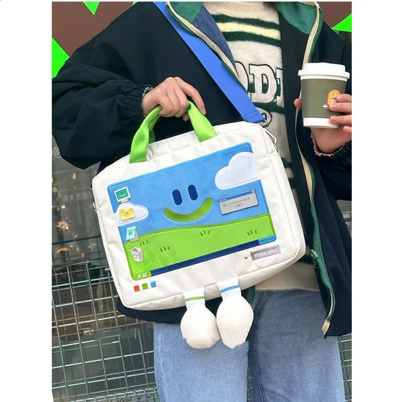 Ins Cartoon Laptop Bag Cover Laptop SlEEve Handle Bag 12 13 14 15 17 Inch Carrying Bag Accessories 240729