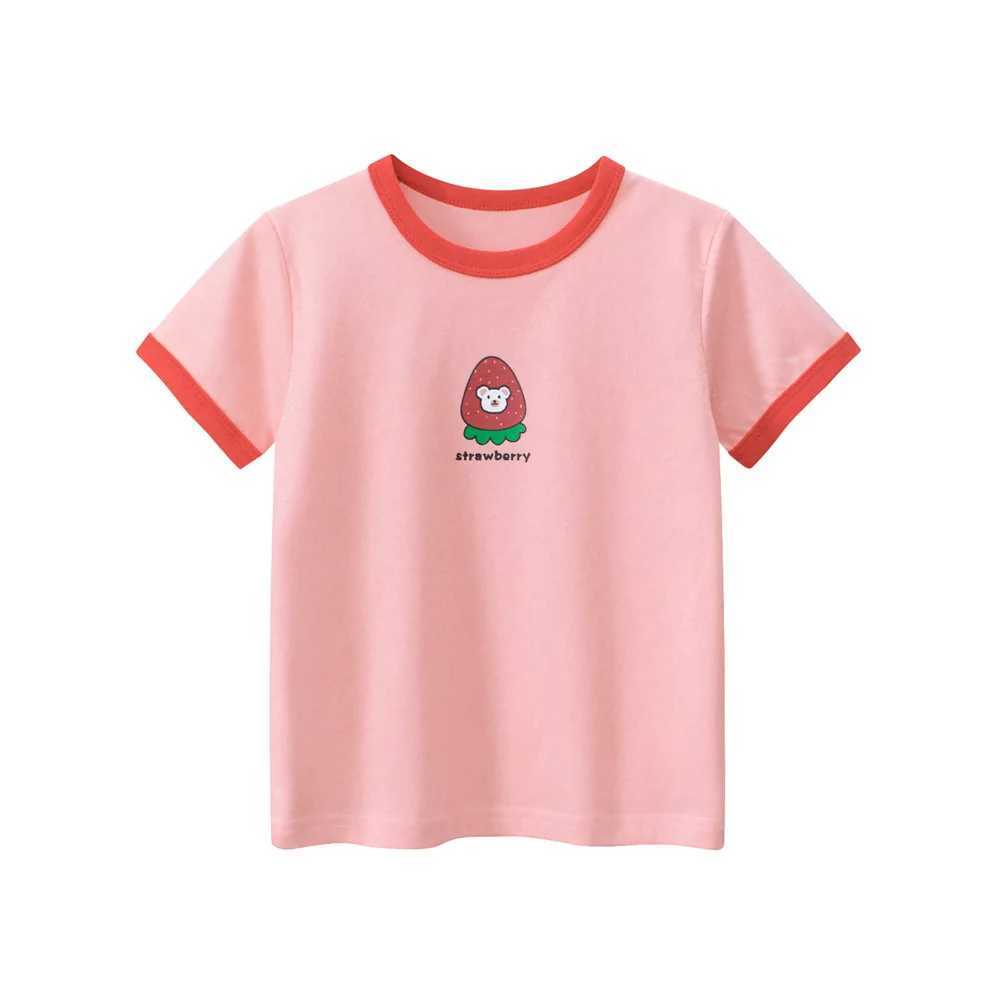 T-shirts 1-9T Summer Toddler Girls T Shirt Kid Cotton Short Sleeve Tshirt Casual Baby Clothing Cute Sweet Basic Top OutfitL24729