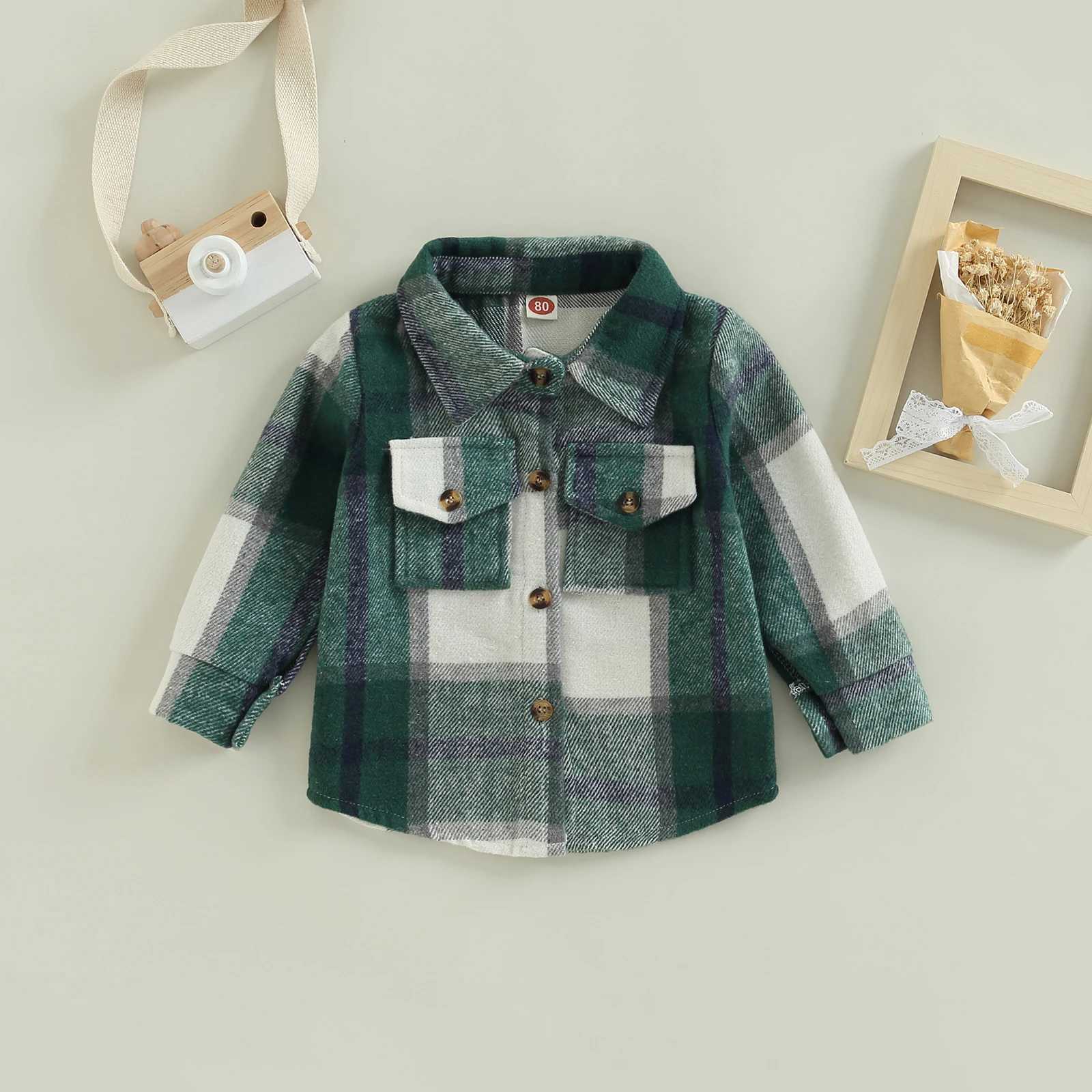 Autumn boys and girls colorful plain weave shirt jacket casual lapel long sleeved button up cardigan jacketW240729