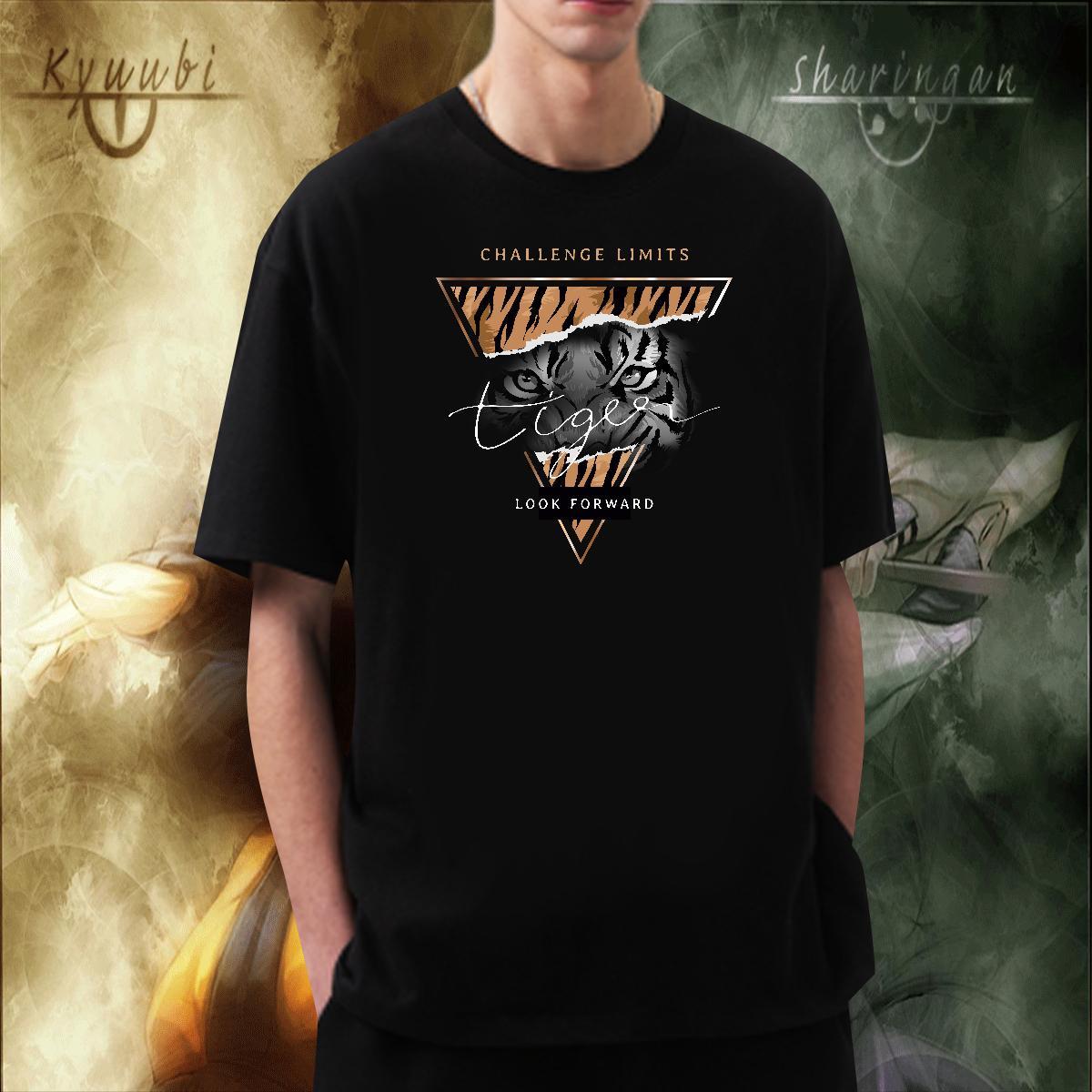 Soft Tshirts 230g 100% Cotton Daily Wear tiger Skull O Neck Short Sleeves Casual New T-Shirts for Men Tops Tees