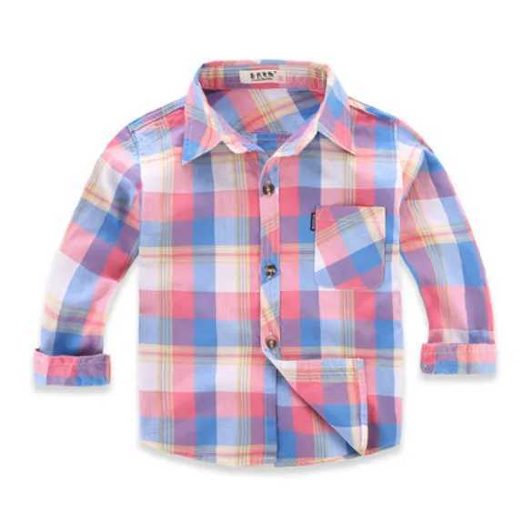 New childrens cotton shirt baby plain striped shirt childrens clothing boys and girls long sleeved summer top 1-10 years oldW240729