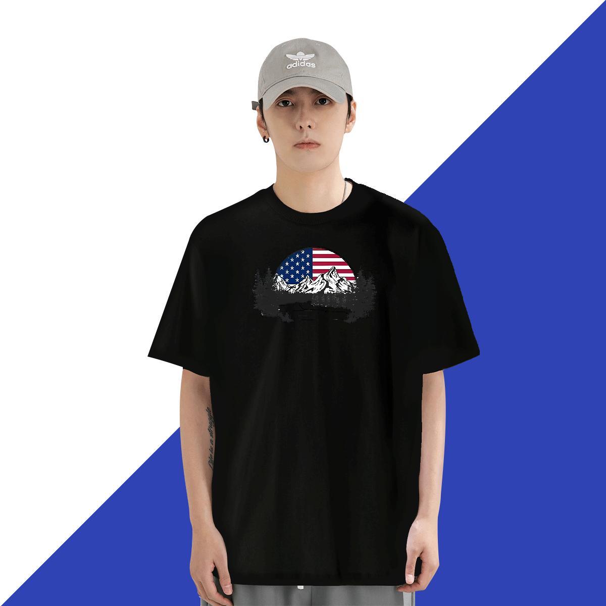 Cool Men Tees 230g Pure Cotton Casual mountains Custom Printing Short Sleeve Soft Wholesale T shirt Tops Shirt