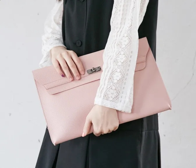 Fashion Day Clutch Simple Style Evening Bag Soft Leather Envelope For Women Cover Buckle Purse 240729