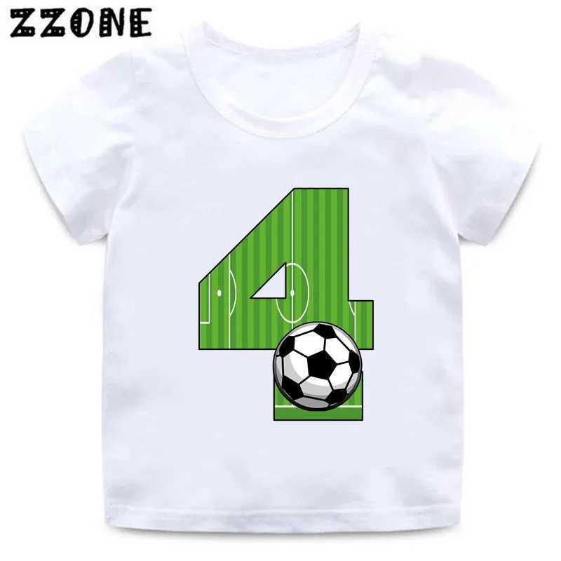 T-shirts Football Number Bow Print Funny Boys Clothes 1 2 3 4 5 6 7 8 9 Years Birthday Soccer Cartoon Kids T shirt Baby Girls T-ShirtsL24729