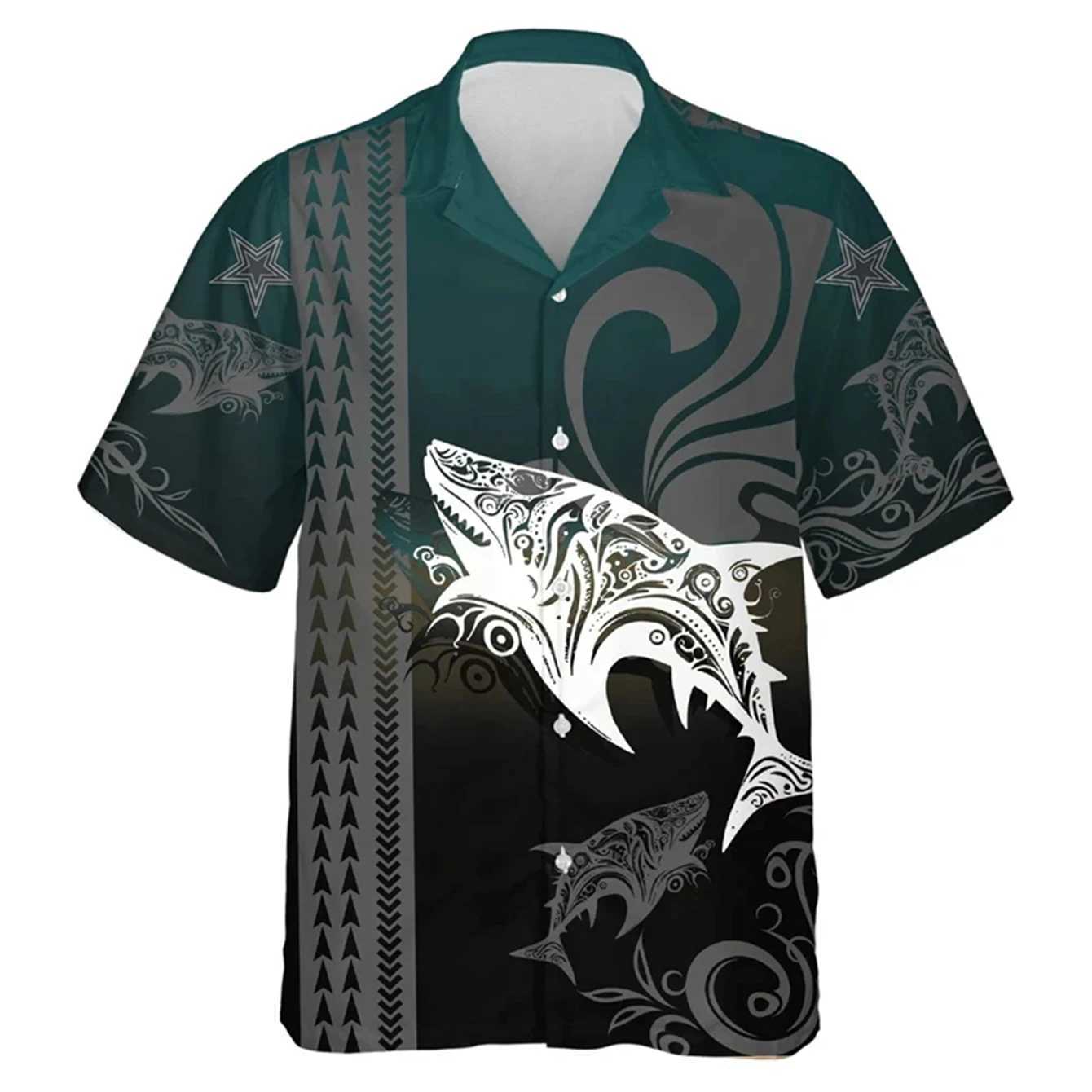 Boys comfortable and breathable fishing print shirt boys short sleeved summer loose beach oversized T-shirtW240729