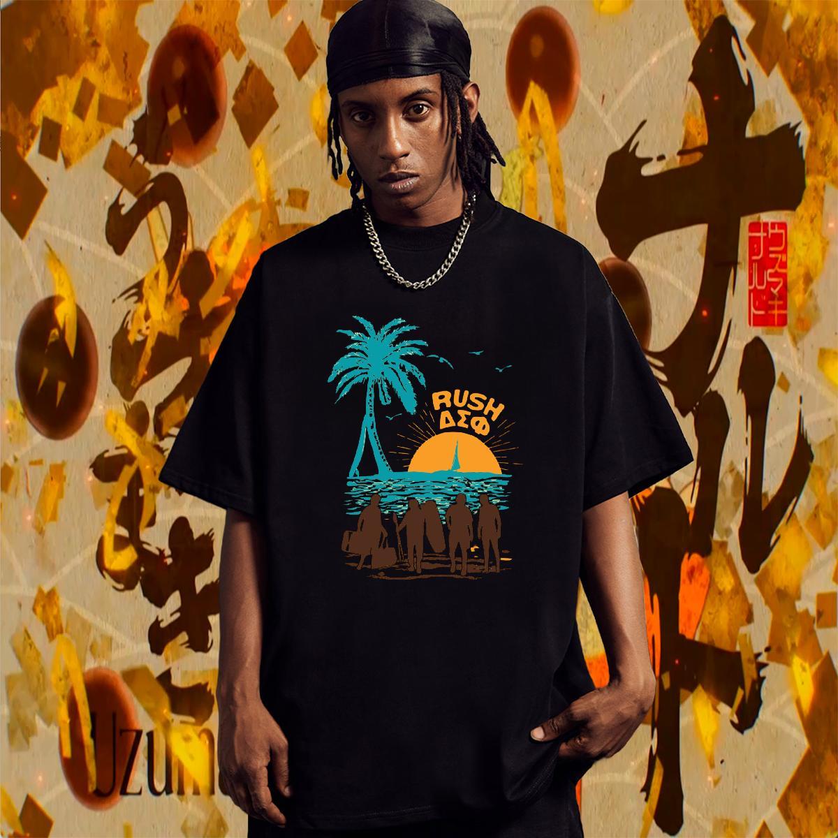 Classic Men Tops Tees 230g Pure Cotton Street Wear beach Customized Print Breathable Short Sleeve Brand Men T Shirts Clothes