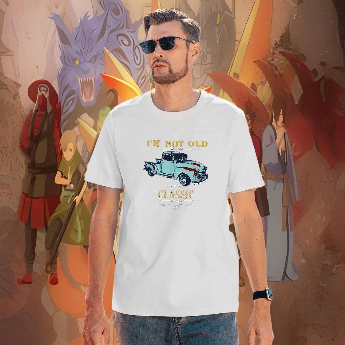 Free Shipping Men Tees 230g Pure Cotton Casual Daily Wear car White Plus Size Short Sleeve Soft Fashion Mens T Shirts Tops Shirt