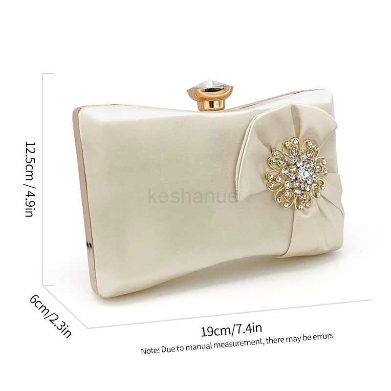 Elegant Rhinestone Decor Evening Bag Classic Formal Dinner Handbag Womens Stylish Clutch Purse For Party Wedding PromXJ240729
