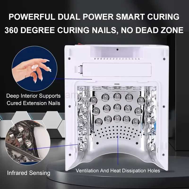 128W Cordless UV LED Lamp Professional Manicure Salon Tools Blue Ray Polish Gel Dryer Pedicure Light Nail ArtM240729