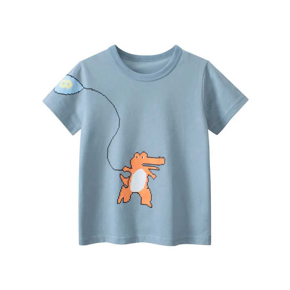 T-shirts Crocodile Print Cotton Boy T Shirt Toddler Kid Tshirt Baby Boy Clothes Summer Short Sleeve Tee Top Infant OutfitL24729