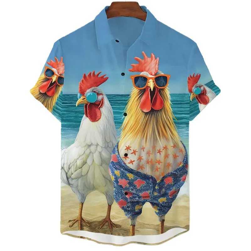 Interesting chick shaped shirt childrens clothing cute cartoon beach short sleeved fashion 3D printed girls and boys with blonde hairW240729