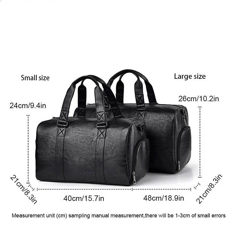 One Pu Large Capacity Mens Travel Bag Fashion Outdoor Casual Handbag Dry Wet Separation Fitness Shoulder Bag 240729