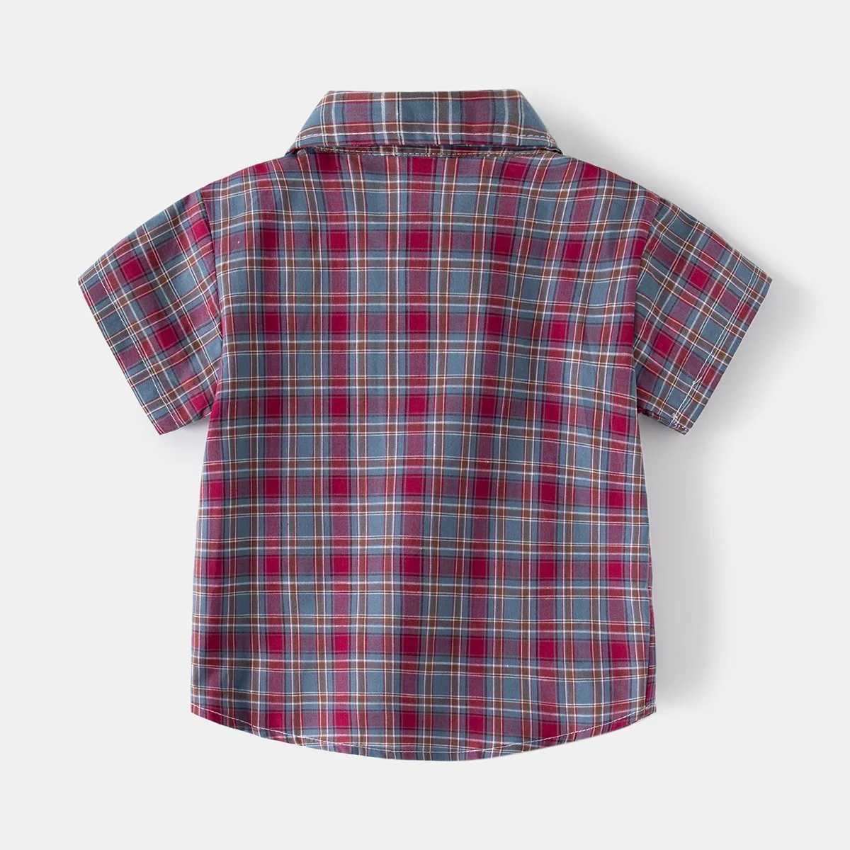 2-7Y boy plain shirt baby boy clothing short sleeved childrens school clothing childrens clothing casual summer clothingW240729