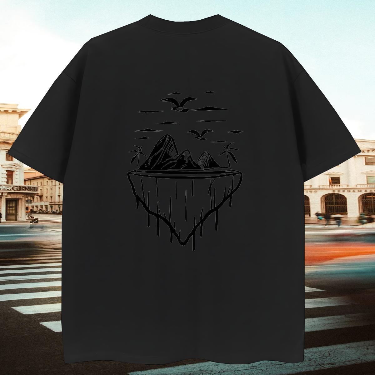 Designer Mens Tshirts 230g Pure Cotton Hip Hop Street mountains Custom Cartoon Breathable Soft DIY T shirt Tees Shirts