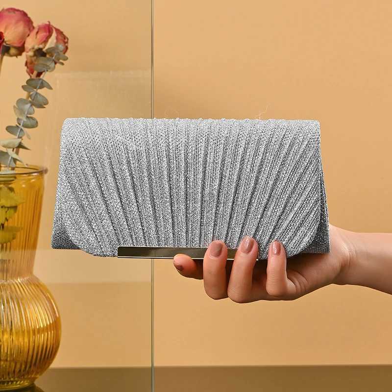 Wedding Bride Dinner Purse for Women Banquet Silver Clutch Bag Fashion Ladies Shinny Rhinestone Evening BagXJ240729