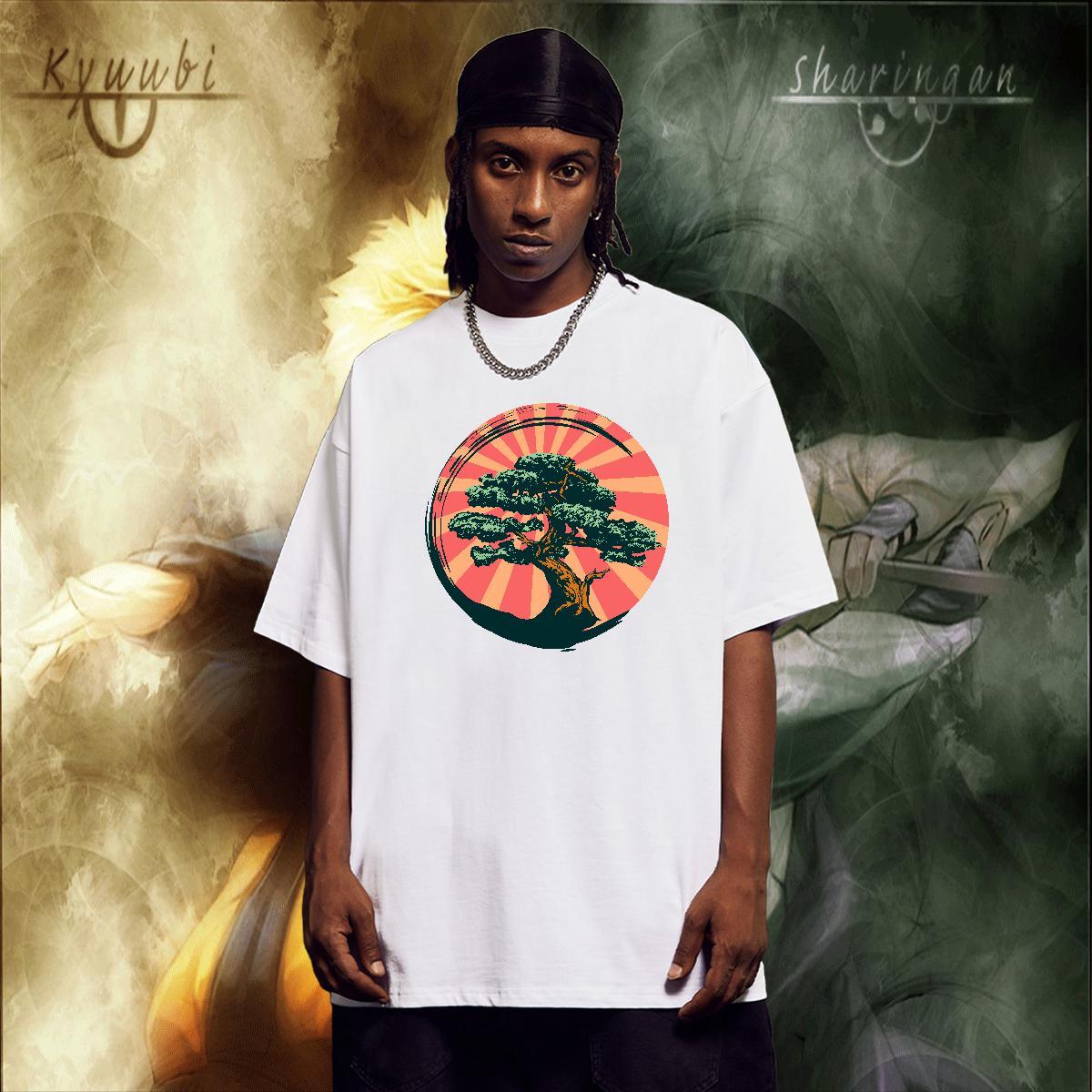Unisex Men Tees 230g Pure Cotton Street tree Customized Breathable Crew Neck Stylist T shirt Top Tees