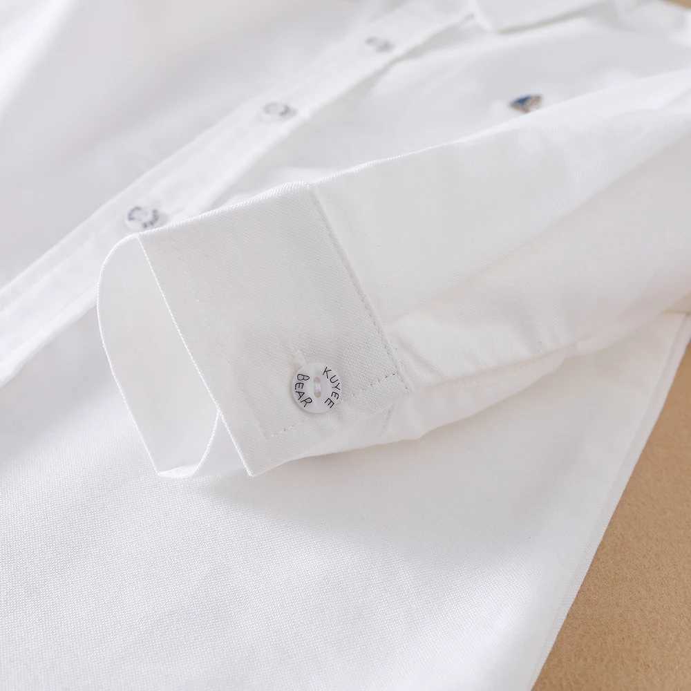 Boys clothing school uniform shirt spring and autumn long sleeved lapel childrens shirtW240729