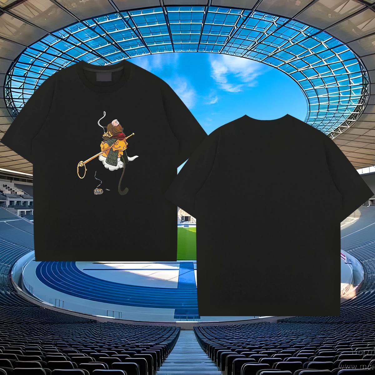 High Quality Couples T Shirts 230g Cotton Street monkey Anime Print Breathable Short Sleeve Factory Direct T-Shirts for Men Tee Shirt