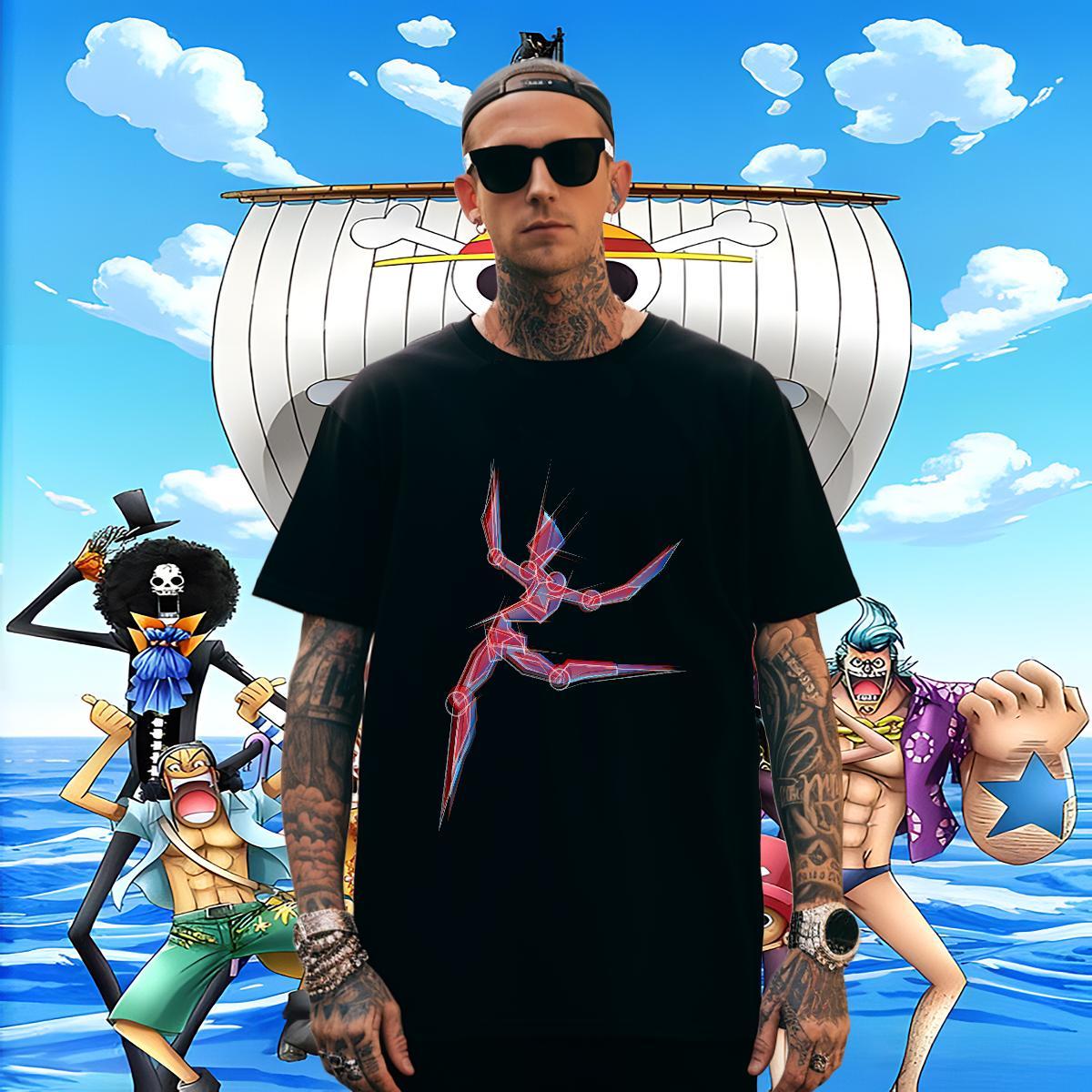 Brand Men Tops Tees 230g Pure Cotton Sports Casual ET Cartoon Printing L-4XL Breathable Crew Neck 2024 T-Shirts Top Tees