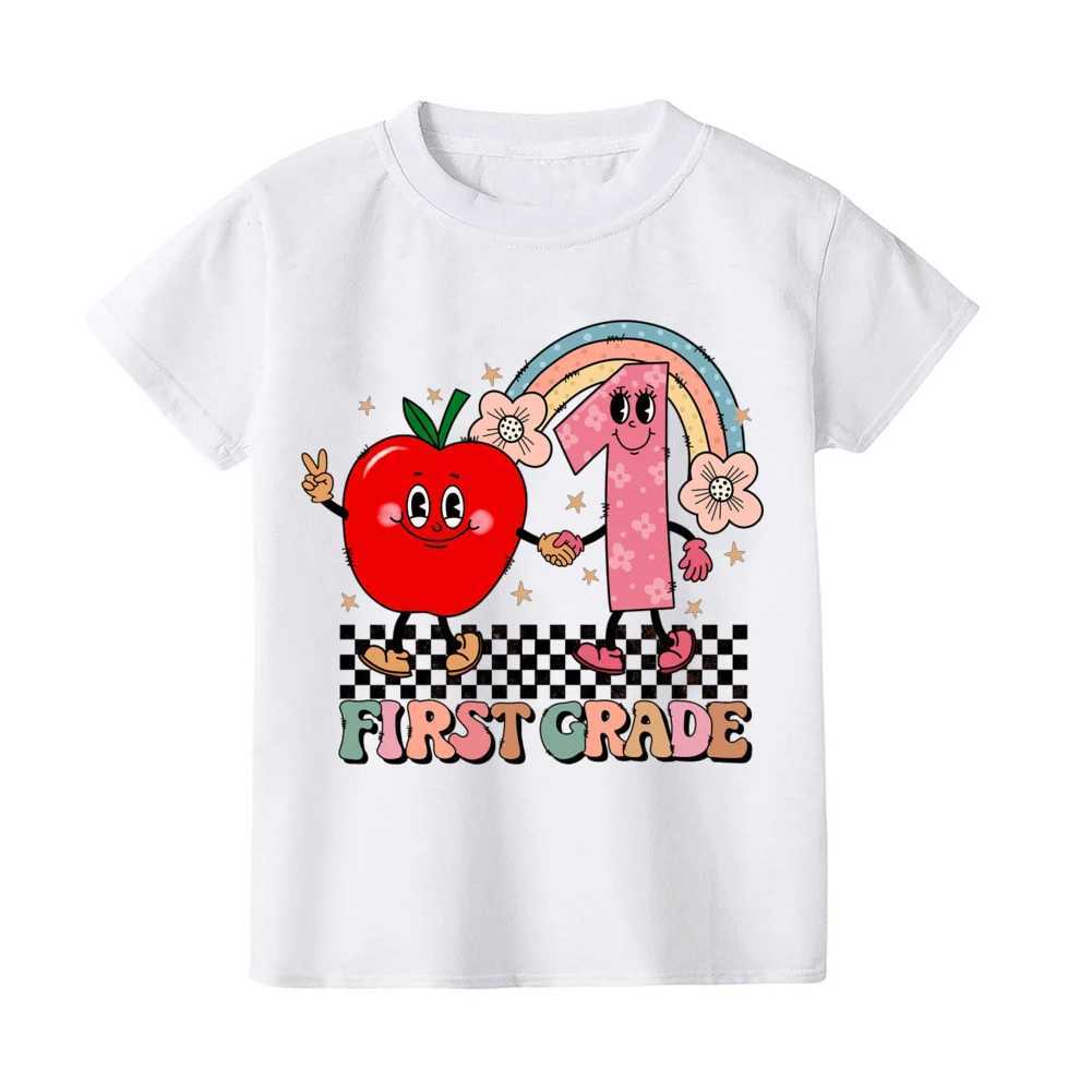 T-shirts Hello First Grade Kids T-Shirt Children Back To School Shirt Boy Girl Clothes First Day of School Shirts Kid 1st Grade Gift TeeL24729
