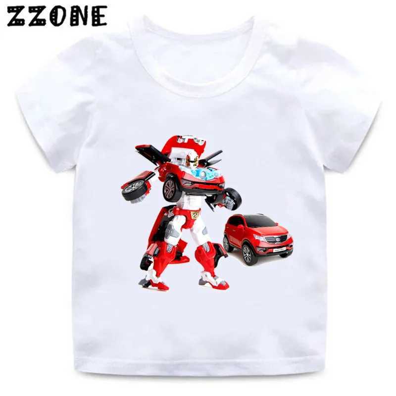 T-shirts Tobot Evolution Transformer Robot Car Print Kids T-Shirts Girls Clothes Cartoon Baby Boys T shirt Summer Children Topsooo2179L24729