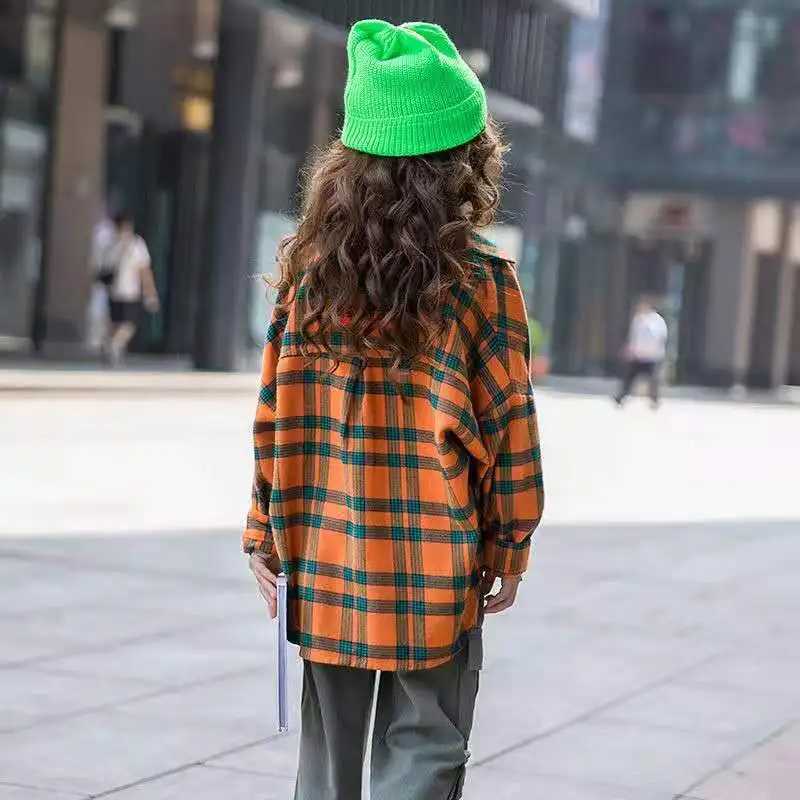 Girls Plain Shirt 2024 Spring Girls Clothing Youth School Girls Shirt Childrens Plain Shirt 4-14T Childrens ClothingW240729