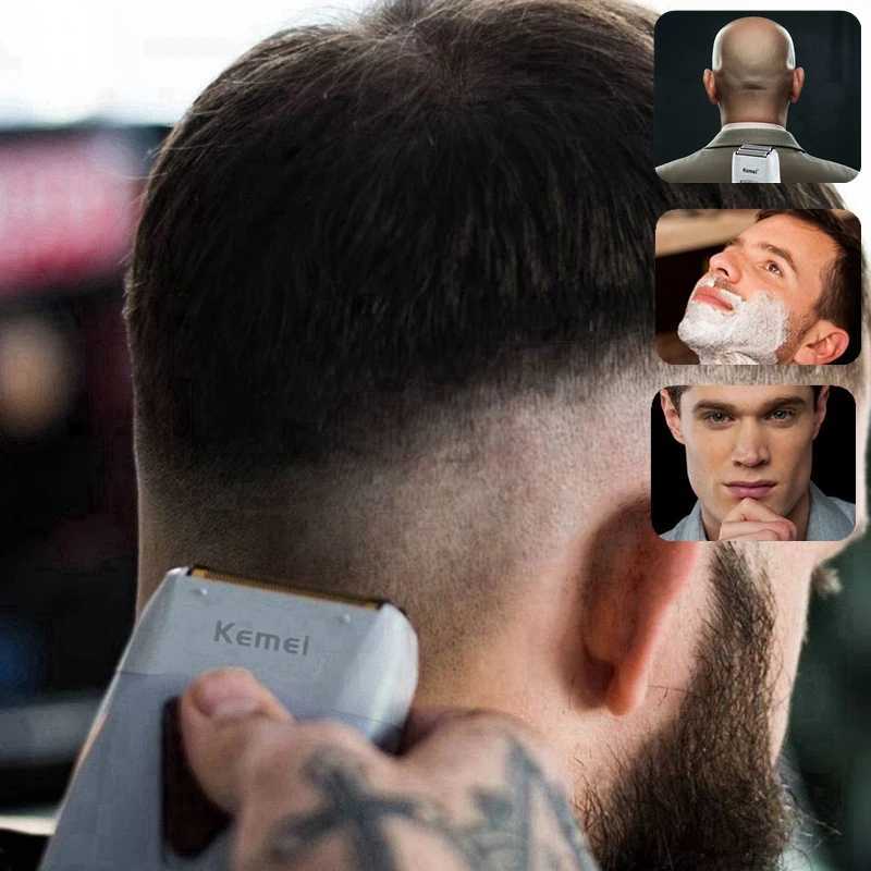 Kemei 3382 Rechargeable Electric Shaver Hair Beard Electric Razor For Men Bald Head Shaving Machine Foil Titanium Cord/CordlessY240729