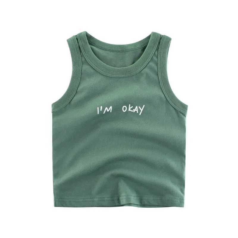 T-shirts 2-8T Boys Tank Summer Sleeveless Cotton Kid Tshirt Toddler Clothes Infant Top Casual Plain Childrens T Shirt Basic Tee OutfitsL24729